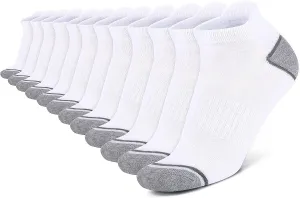 12 Pack Mens Ankle Socks Athletic Running Cushioned Breathable Low Cut Sports Workout Socks,Shoe Size:6-12