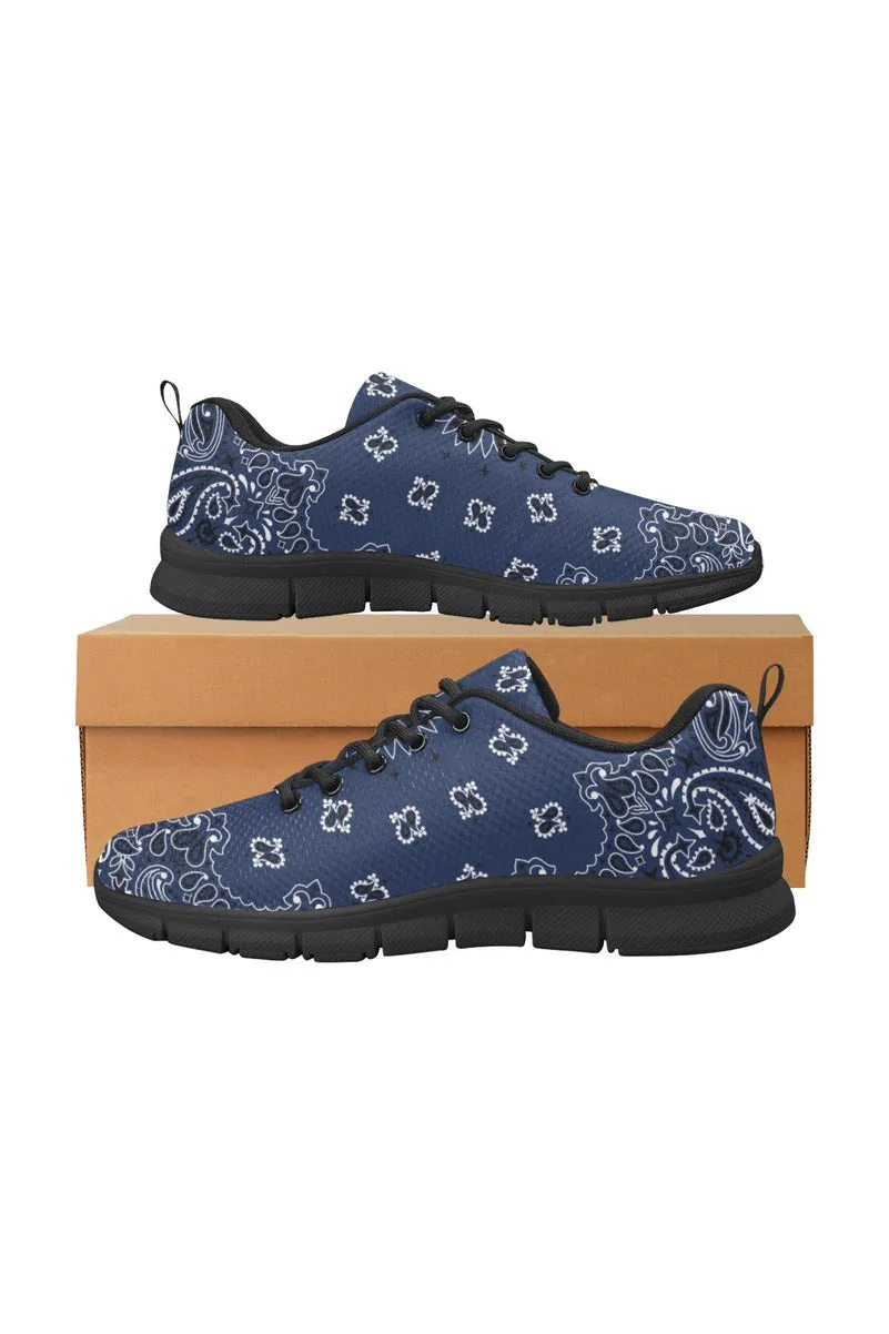 blue bandanna Women's Breathable Running Shoes (Model 055)