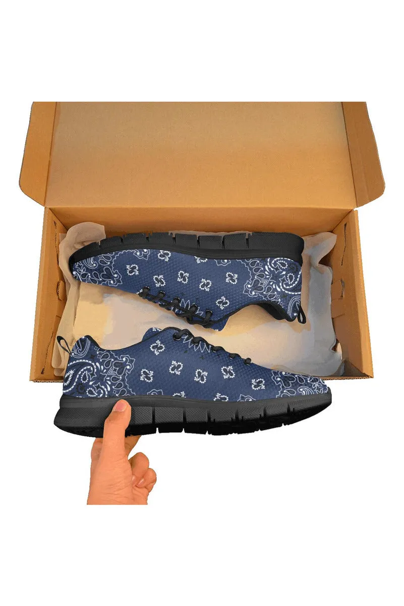 blue bandanna Women's Breathable Running Shoes (Model 055)