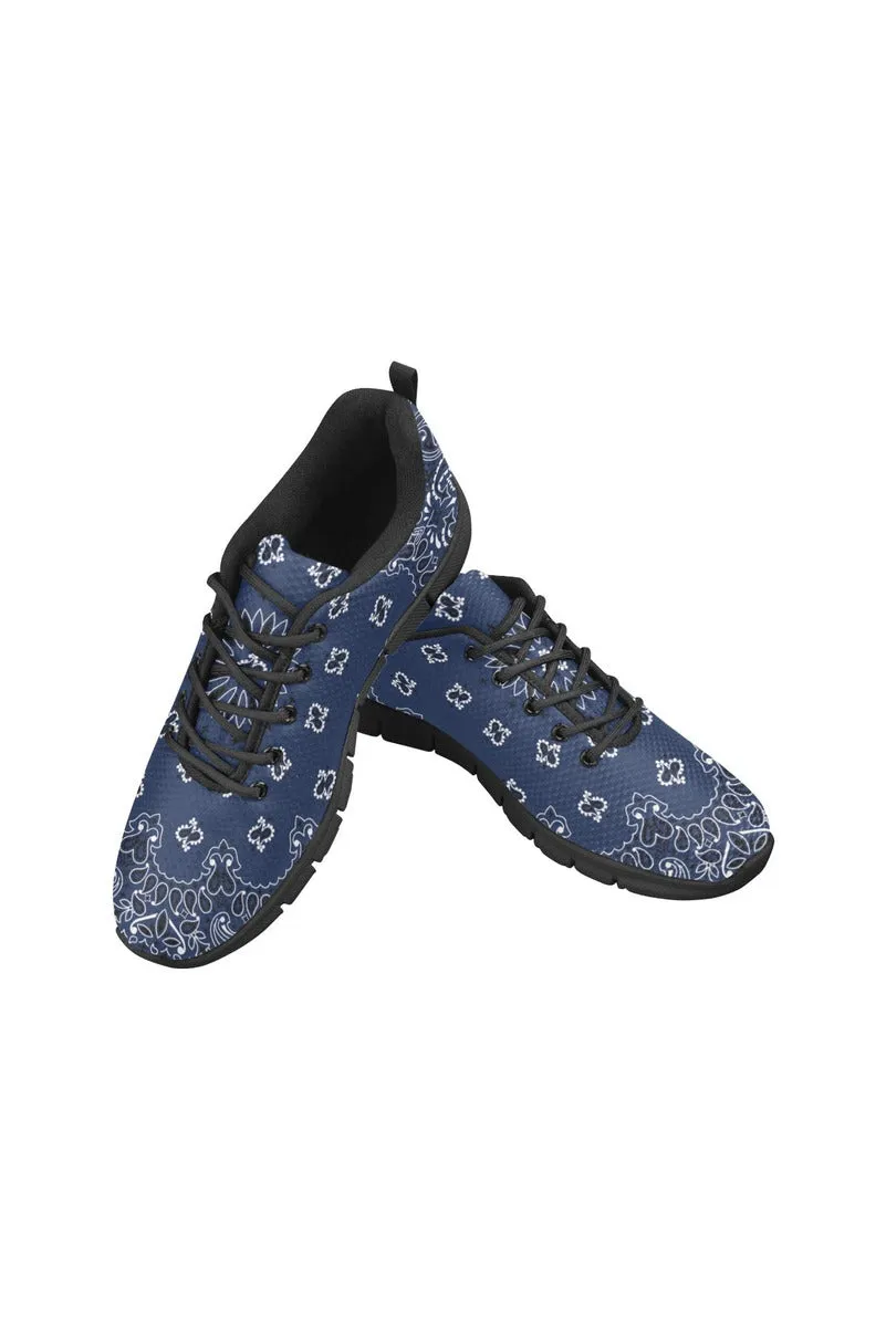 blue bandanna Women's Breathable Running Shoes (Model 055)
