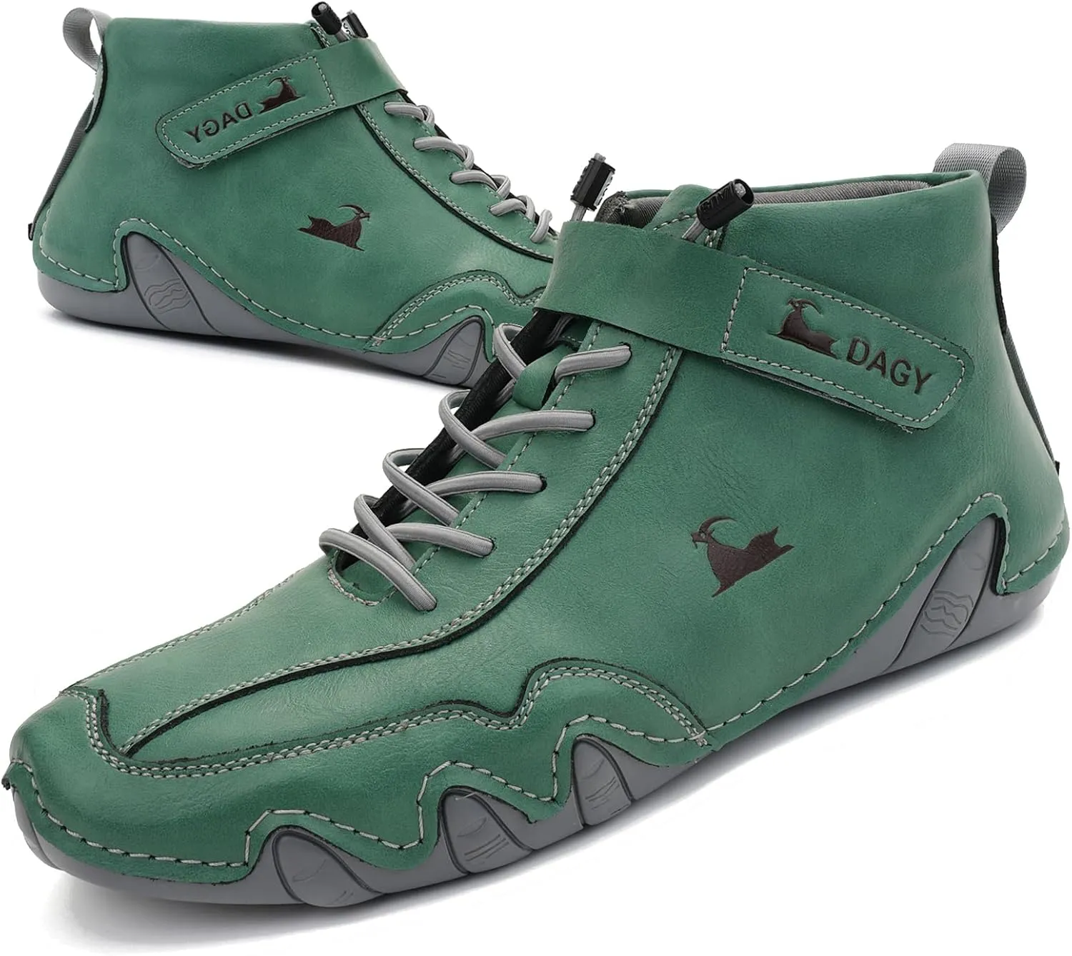 Boxpopla Men's Italian Handmade Suede Ankle Boots,Driving Beck Shoes for Men Casual Boots Waterproof Genuine Leather Breathable Non-Slip Lightweight Chukka Fashion