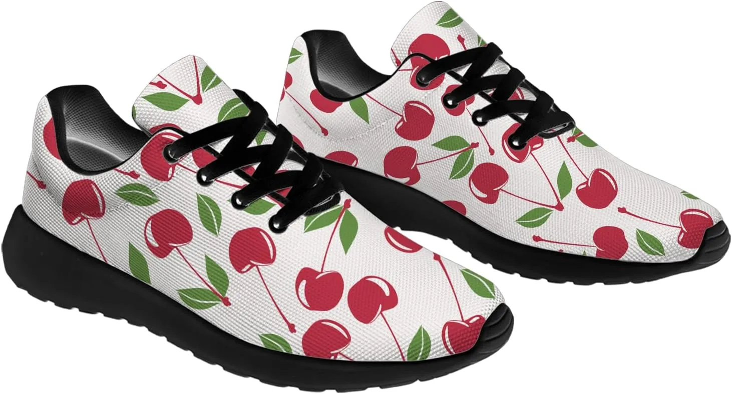 Cherries Shoes for Women Running Tennis Shoes Lightweight Walking Sneakers Gifts for Women Men