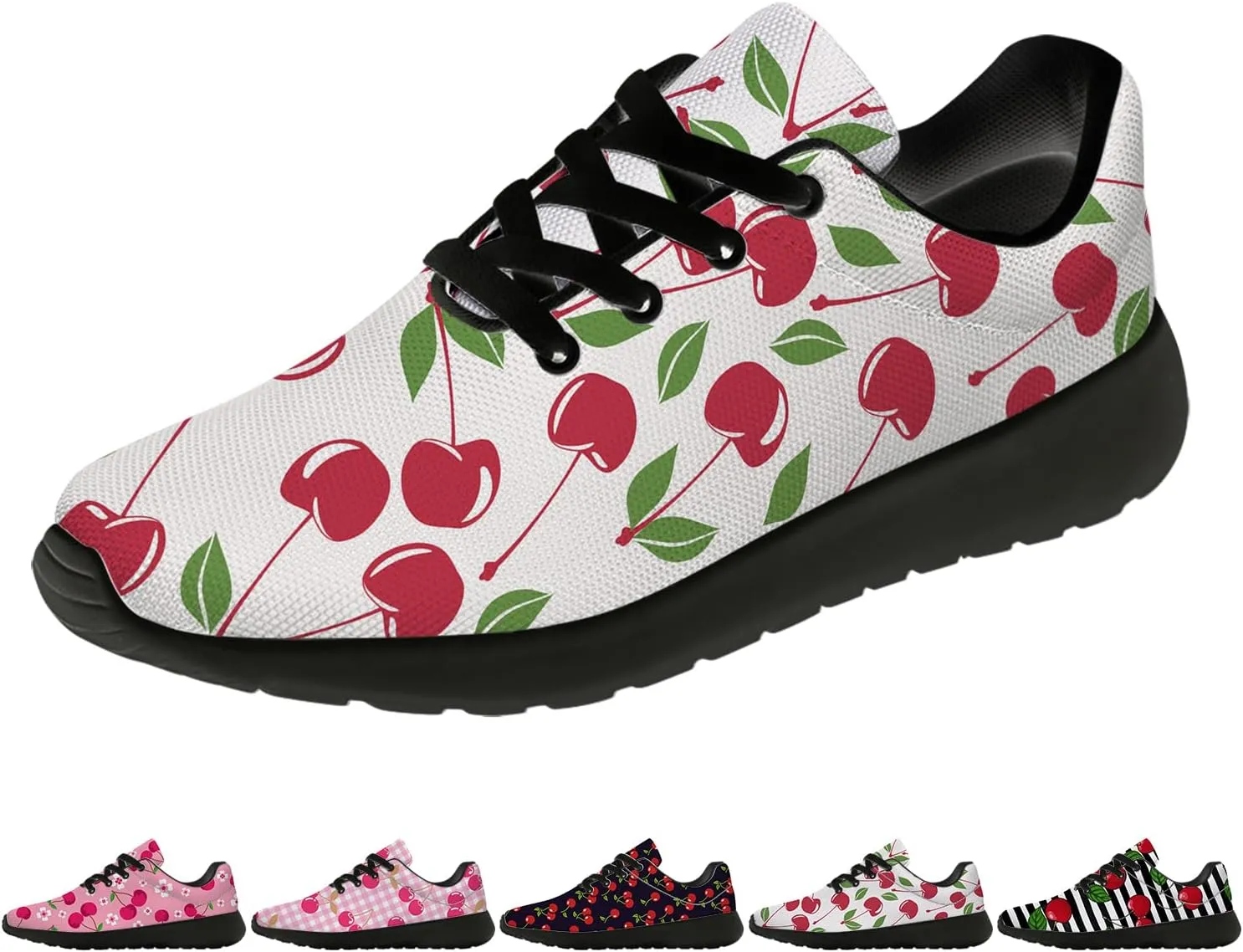 Cherries Shoes for Women Running Tennis Shoes Lightweight Walking Sneakers Gifts for Women Men