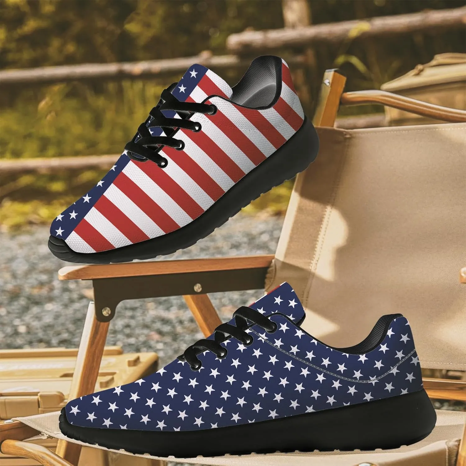 Flag Shoes for Women Men Running Shoes Lightweight Tennis Sneakers Patriotic Shoes Gifts
