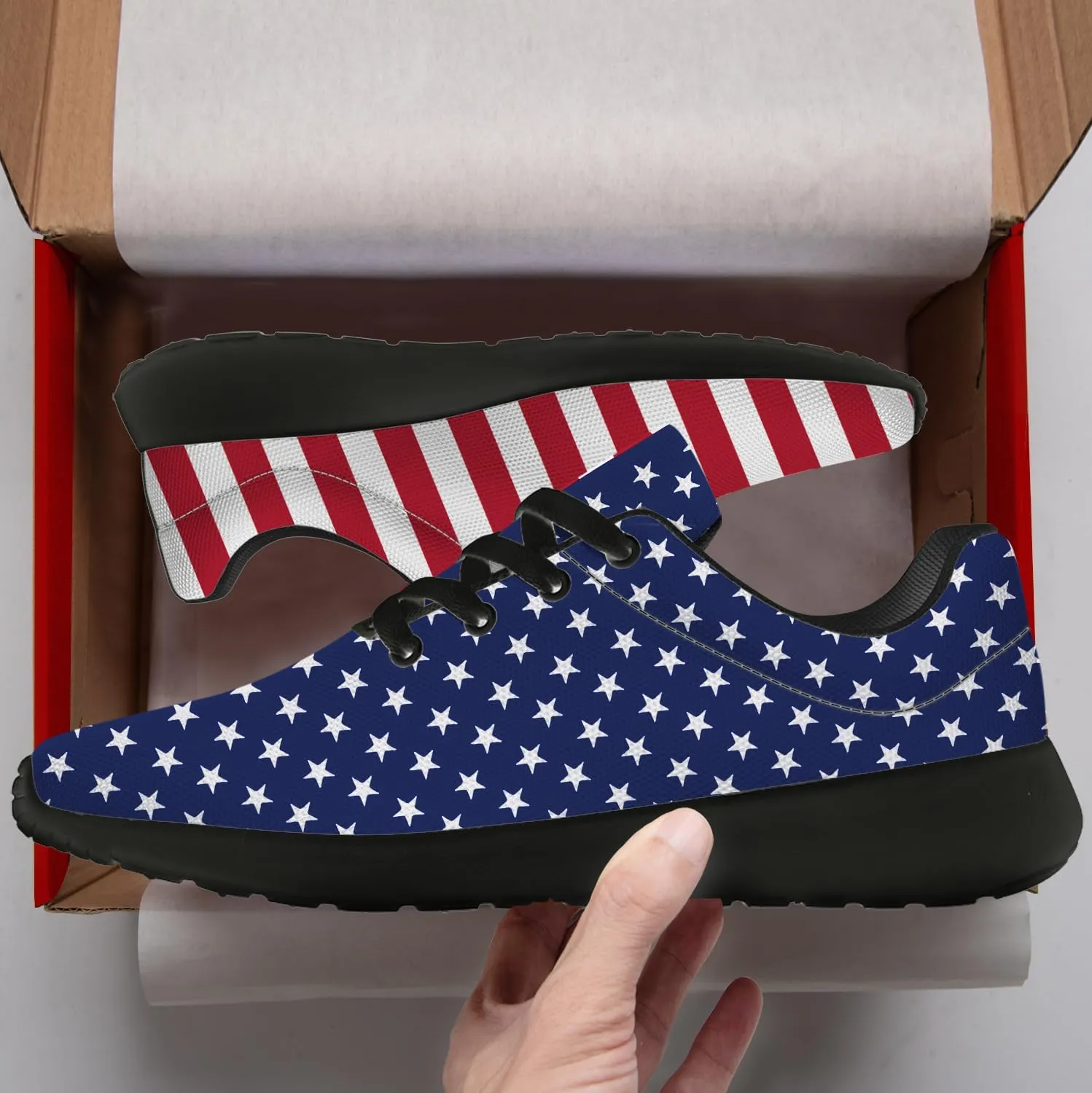 Flag Shoes for Women Men Running Shoes Lightweight Tennis Sneakers Patriotic Shoes Gifts