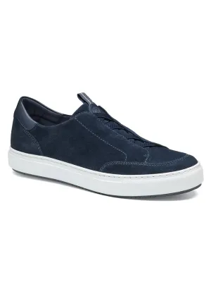 J & M Collection Anson Stretch Lace-to-Toe in Navy English Suede