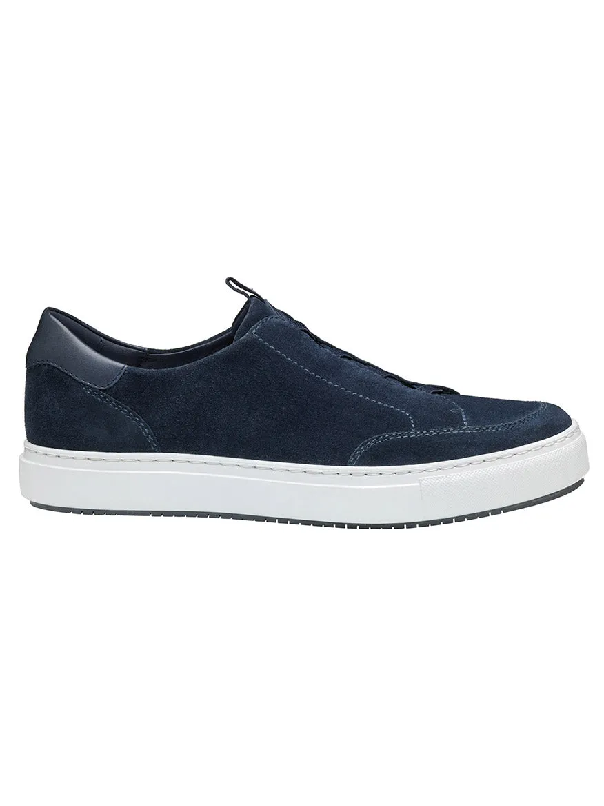 J & M Collection Anson Stretch Lace-to-Toe in Navy English Suede