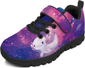 Kids Unisex Tennis Running Shoes Breathable Soft Walking Sneakers for Boys Girls Elastic Cushioned Travel Shoe for Kids Size 11-15 Black Sole