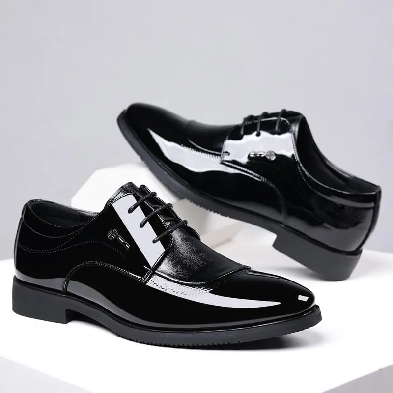 Men's Casual Business Formal Dress Shoes Comfortable Derby Shoes for Men Genuine Leather Lace-Up Oxfords