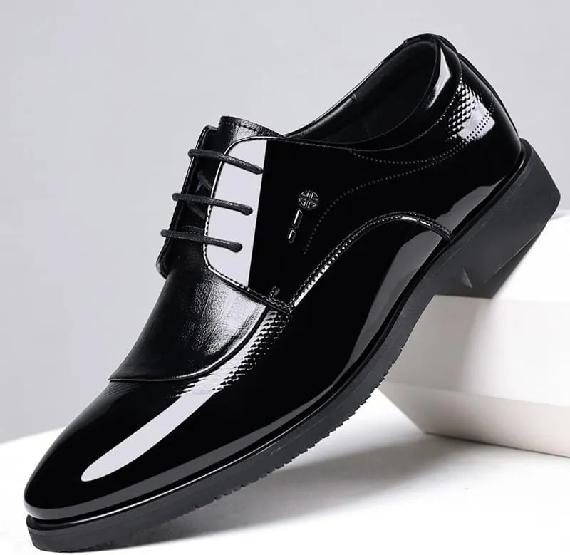 Men's Casual Business Formal Dress Shoes Comfortable Derby Shoes for Men Genuine Leather Lace-Up Oxfords