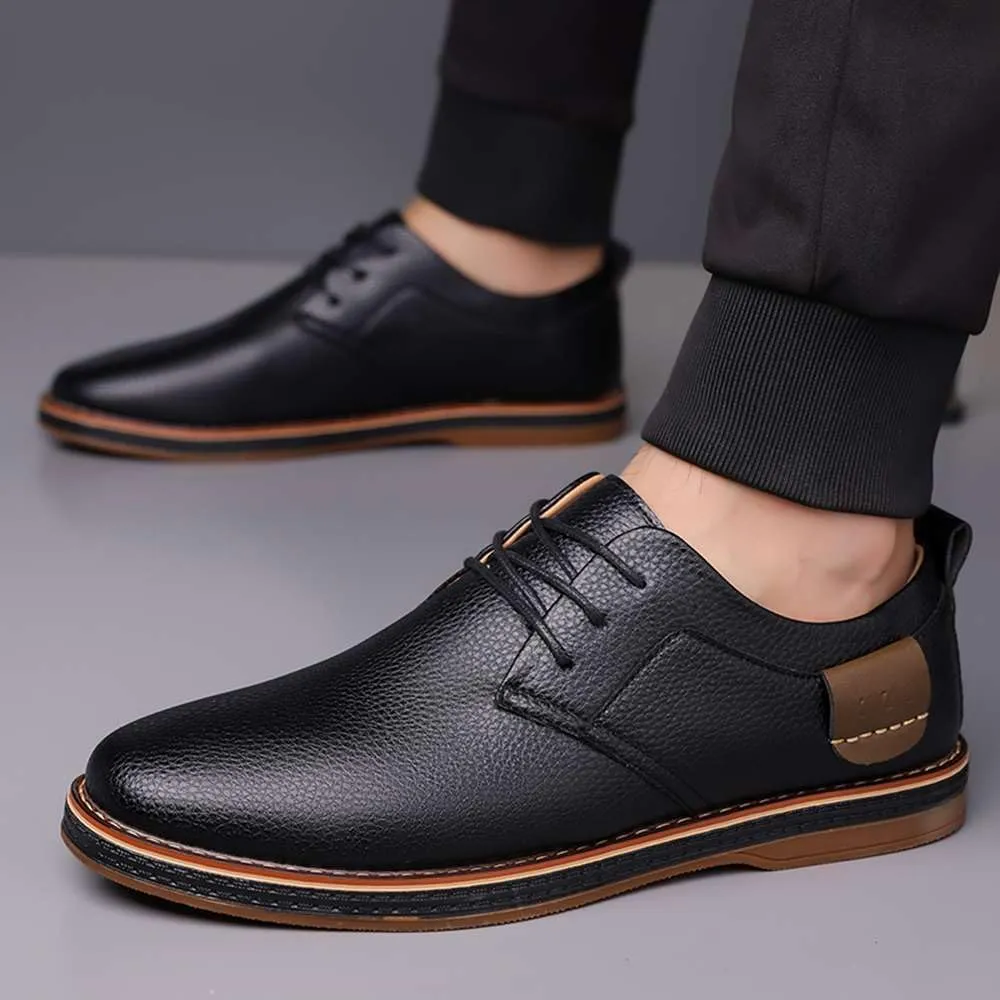Men's Oxford Shoes Casual Leather Dress Shoes Breathable Lace Up Shoes for Business Office Wear