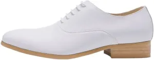 Shoes for Men Lace Up Pointed Toe Leather Cap Toe Shoes Dress Oxford Formal Rubber Non Slip Low Top Wedding